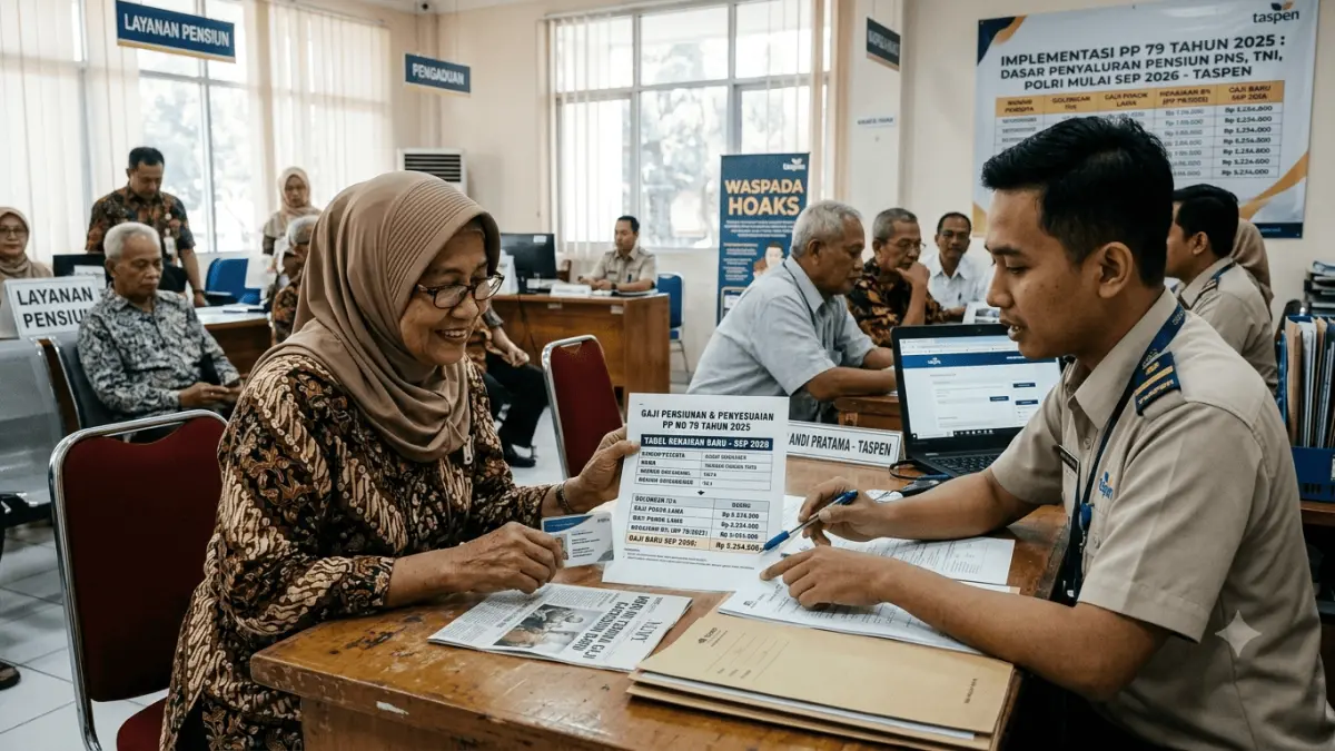Gaji pensiunan September 2026 disebut memiliki tabel kenaikan baru. Simak penjelasan soal Taspen, PP 79 Tahun 2025, dan dasar pembayaran pensiun.