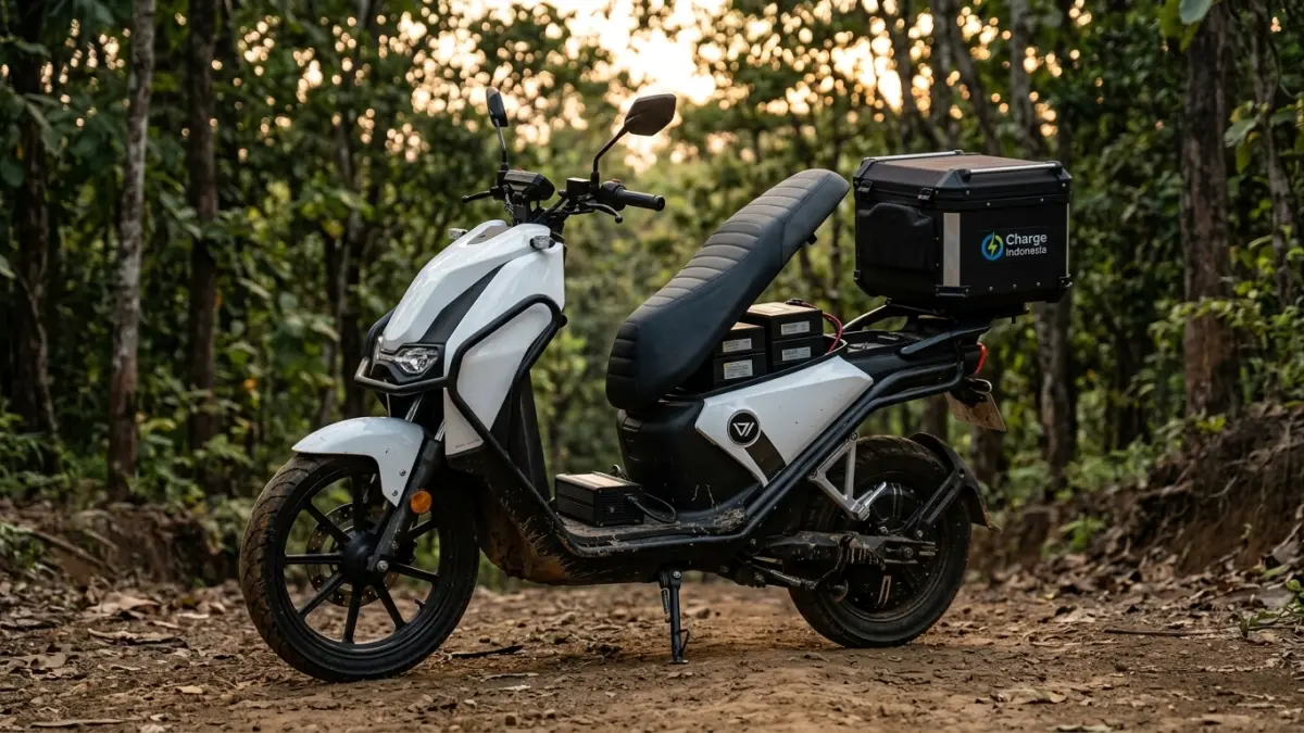 Motor listrik Charge Indonesia meluncur November dengan tiga model. Salah satunya punya potensi jarak tempuh hingga 300 km. (Gemini AI)