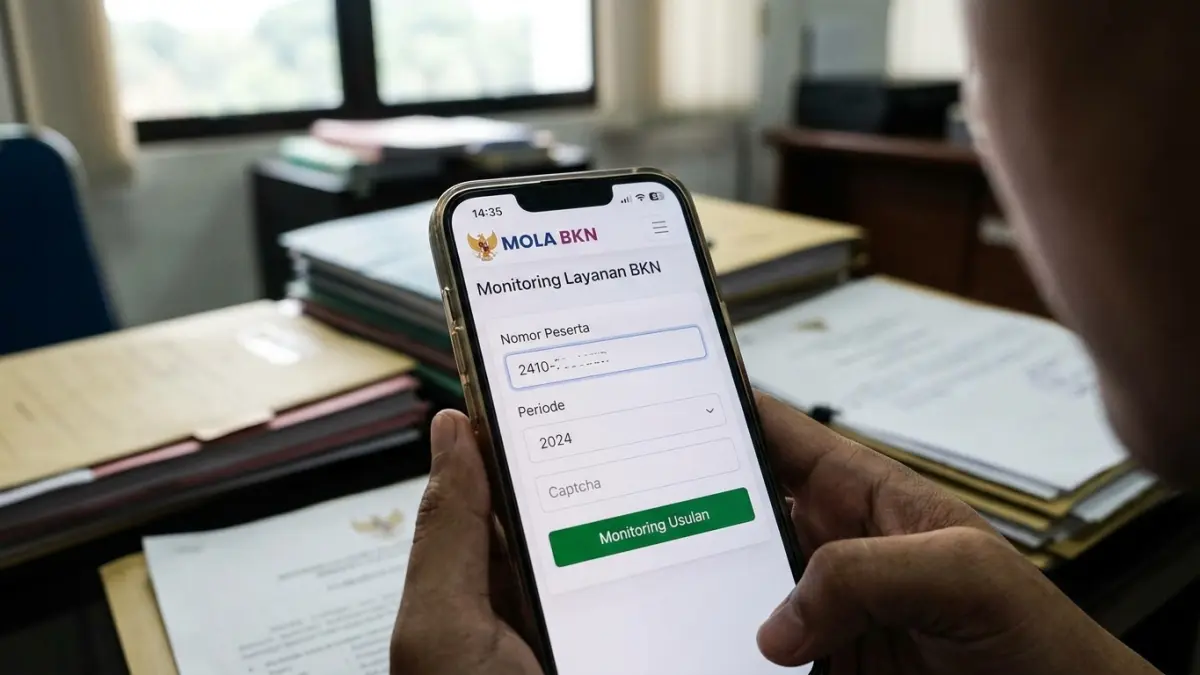 Cek NIP PPPK paruh waktu di MOLA BKN bisa dilakukan mandiri. Jika usulan tak ditemukan, salah satu penyebabnya instansi belum mengusulkan. (Gemini AI)