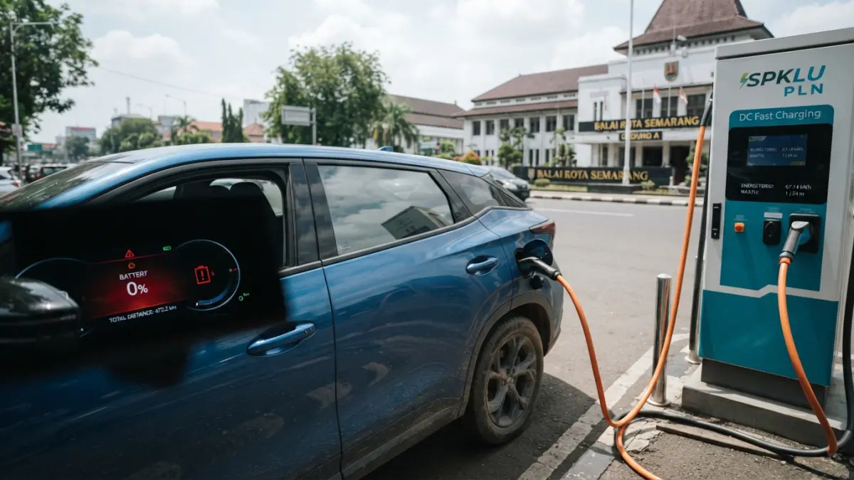 Chery Omoda E5 diuji dari baterai penuh hingga habis dan mampu menempuh sekitar 472 km, melewati klaim WLTP 430 km. (Gemini AI)