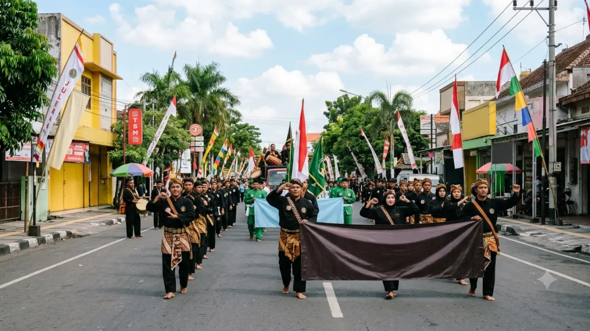 Konvoi perguruan silat perlu diatur agar tertib, aman, tidak mengganggu pengguna jalan, dan mencegah potensi konflik.(ILUSTRASI AI)