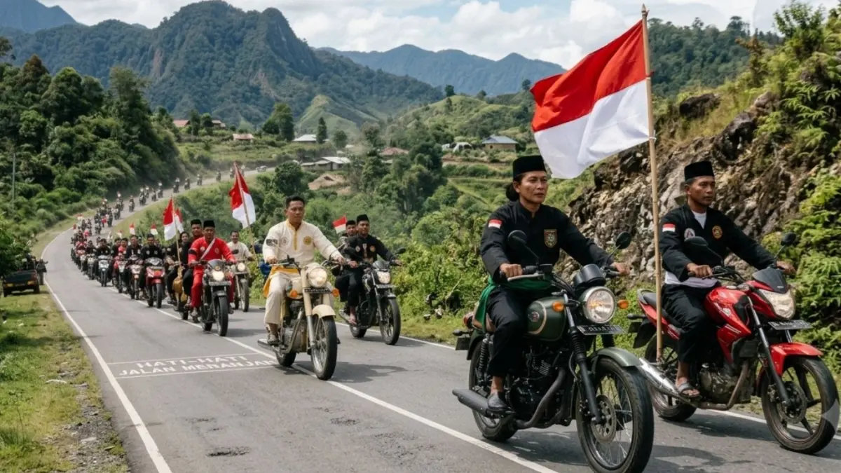 Konvoi perguruan silat Tulungagung diperbolehkan selama tertib. Pemkab meminta setiap rencana konvoi dilaporkan agar mendapat pengawalan.( ILUSTRASI AI)