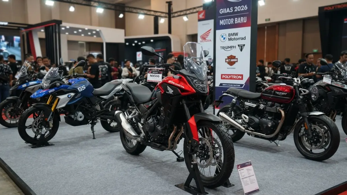 Motor baru GIIAS 2026 hadir dari Honda, BMW, Harley-Davidson, Triumph, Royal Enfield hingga Polytron dengan beragam model menarik. (Gemini AI)