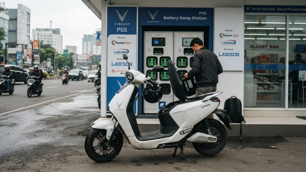 Motor listrik VinFast dipilih Zico untuk perjalanan BSD-Jakarta. Biaya perjalanan disebut hemat hingga Rp700 ribu per bulan. (Gemini AI)