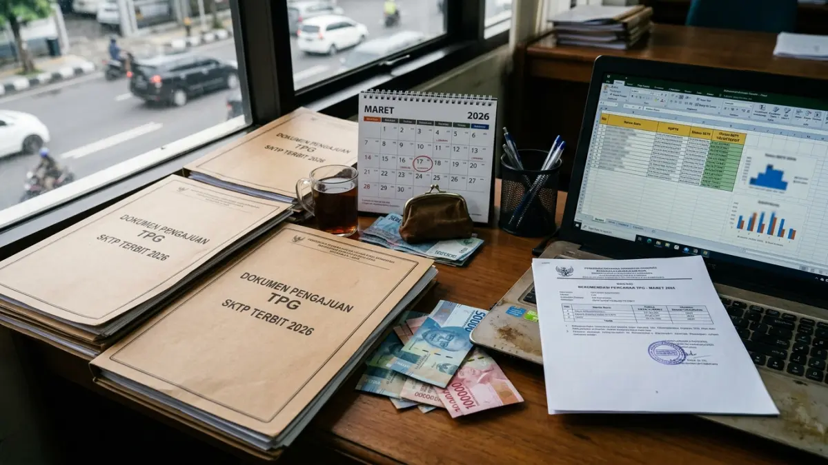 TPG Maret 2026 berpeluang cair sebelum Lebaran. SKTP guru sudah terbit dan kini menunggu rekomendasi pencairan. (Gemini AI)