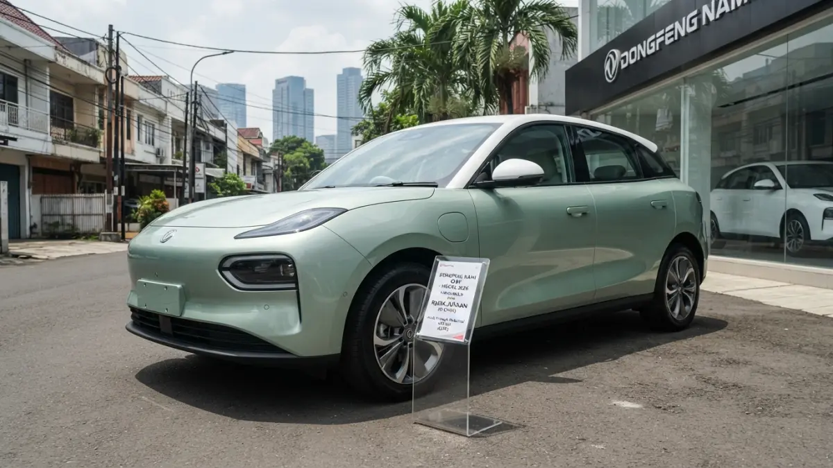 Dongfeng Nami 01 EV dibanderol mulai Rp134 jutaan di China. Mobil listrik ini menawarkan jarak tempuh hingga 430 km. (Gemini AI)