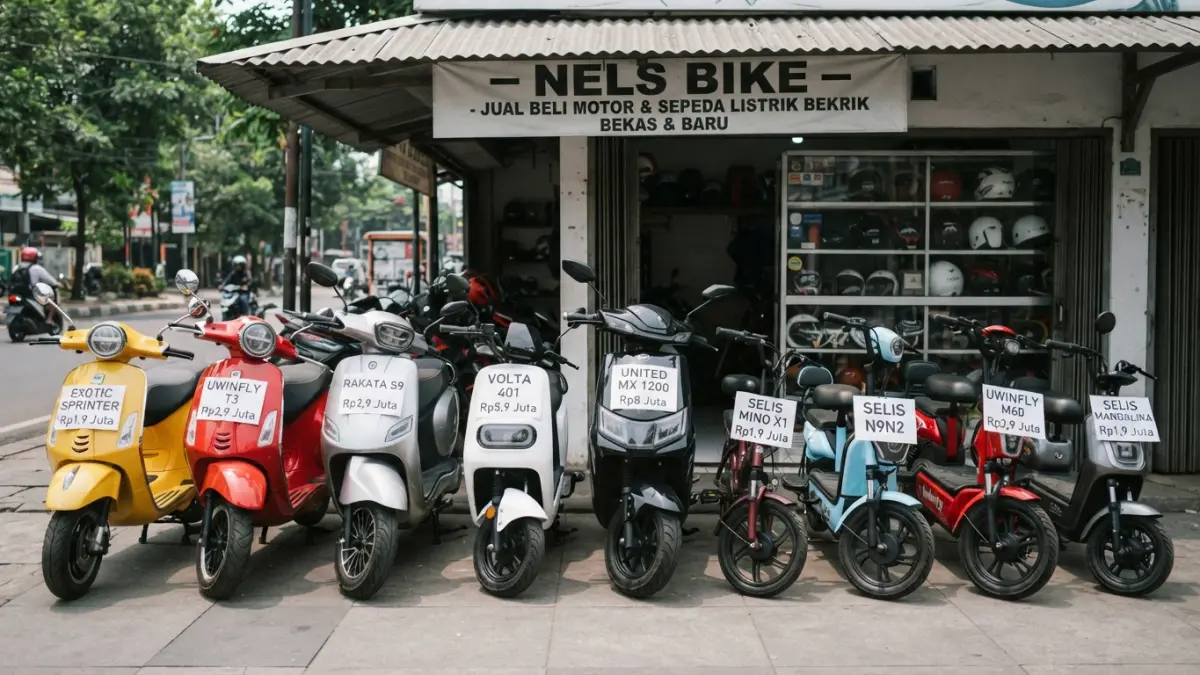 Motor listrik murah tersedia mulai Rp1,9 juta. Ada Selis Mandalika, Uwinfly, Volta 401 hingga United MX 1200 dengan beragam jarak tempuh. (Gemini AI)