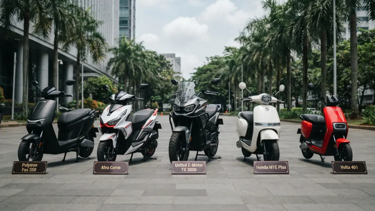 Motor listrik terbaik 2026 hadir dengan beragam pilihan. Ada Polytron Fox 350 yang menawarkan jarak tempuh hingga 130 km. (Gemini AI)