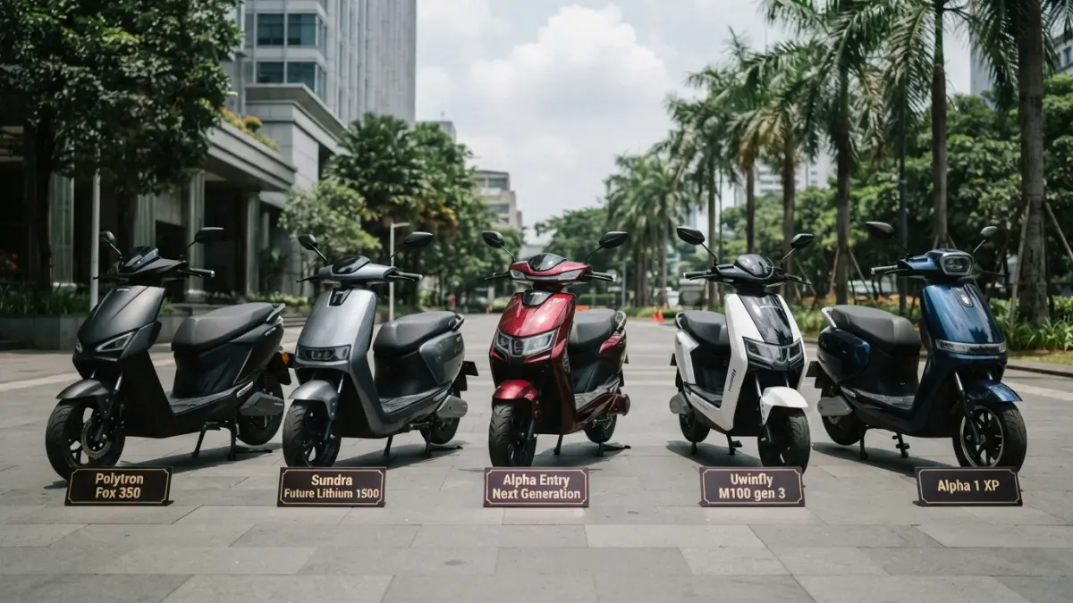 Motor listrik terbaik 2026 hadir dengan pilihan harga dan spesifikasi beragam, dari Polytron Fox 350 hingga Alpha 1 XP. (Gemini AI)