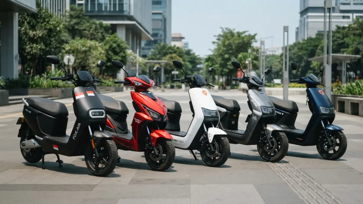 Motor listrik terbaru 2025 hadir dengan beragam pilihan. Ada Polytron Fox Air dengan jarak tempuh hingga 130 km sekali cas. (Gemini AI)