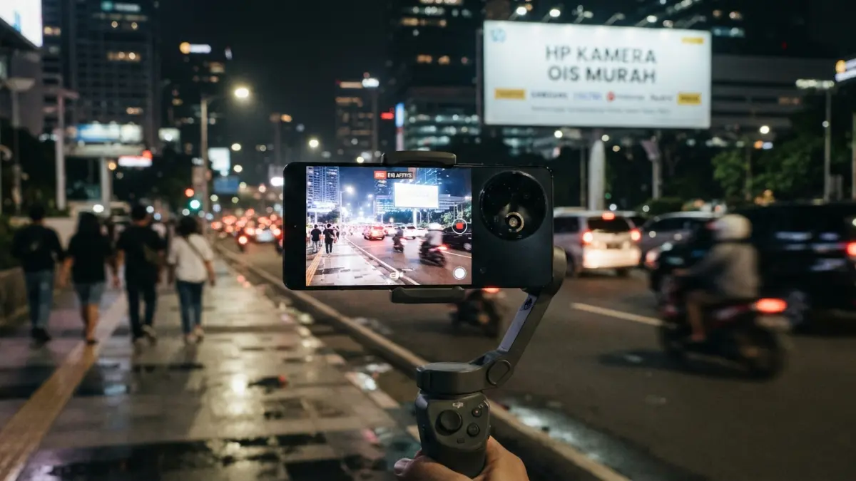 HP 5G kamera OIS murah dari Xiaomi dan Samsung hadir dengan kamera hingga 200 MP dan video 4K. Simak delapan rekomendasinya. (Gemini AI)