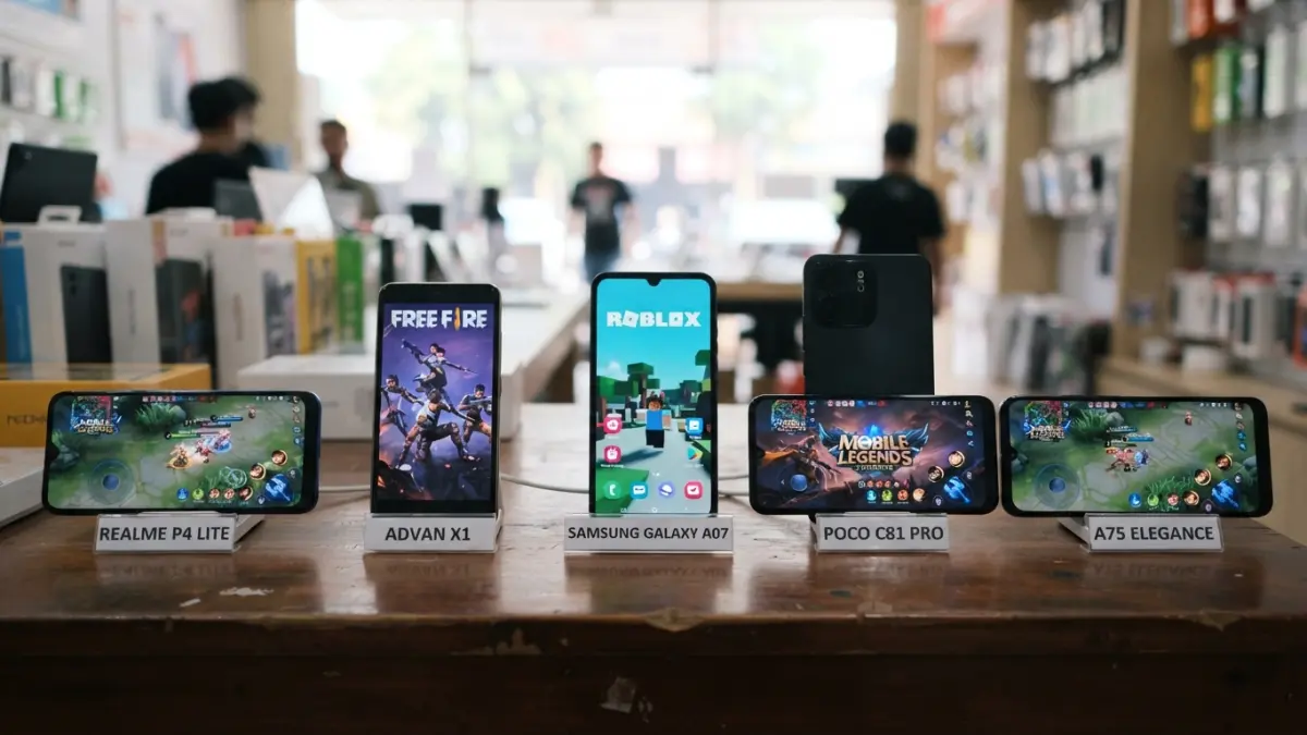 HP gaming 1 jutaan kini punya banyak pilihan. Simak lima rekomendasi dengan chipset, layar 120 Hz, dan baterai besar. (Gemini AI)