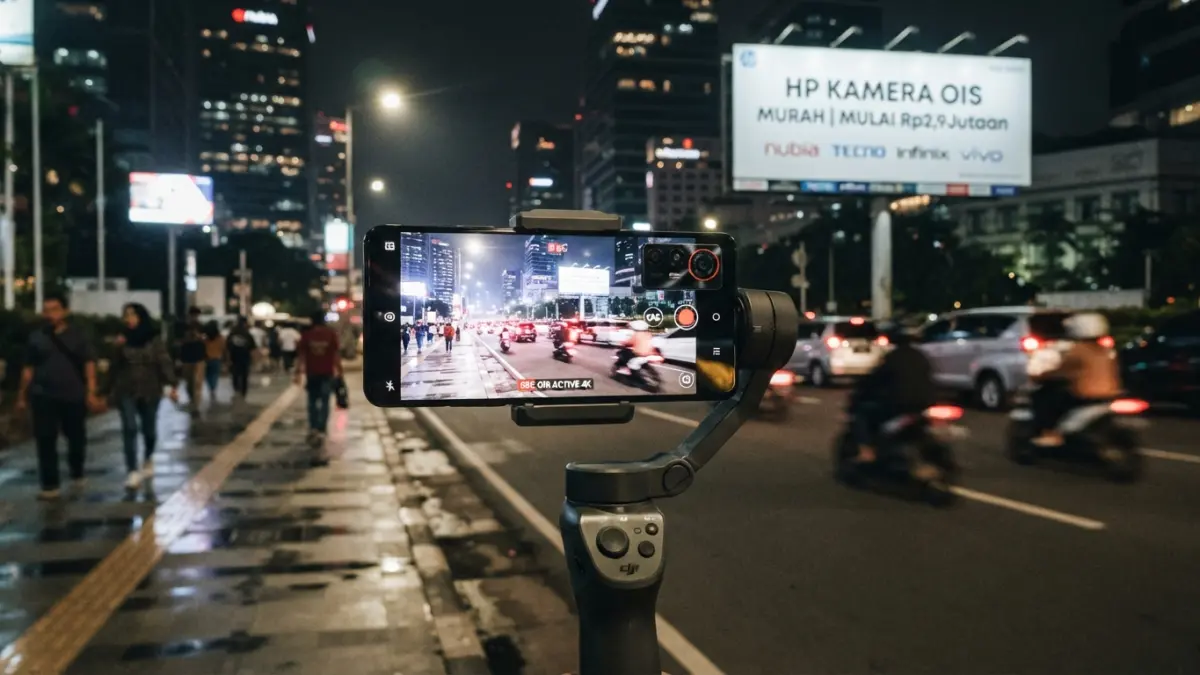 HP kamera OIS murah mulai Rp2,9 jutaan tersedia dengan kamera hingga 108 MP dan kemampuan video 4K. Simak 10 rekomendasinya. (Gemini AI)