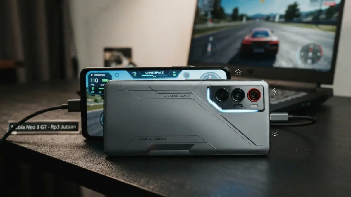 Nubia Neo 3 GT hadir sebagai HP gaming Rp3 jutaan dengan layar OLED 120 Hz, baterai 6.000 mAh, trigger gaming, dan fast charging 80 watt. (Gemini AI)