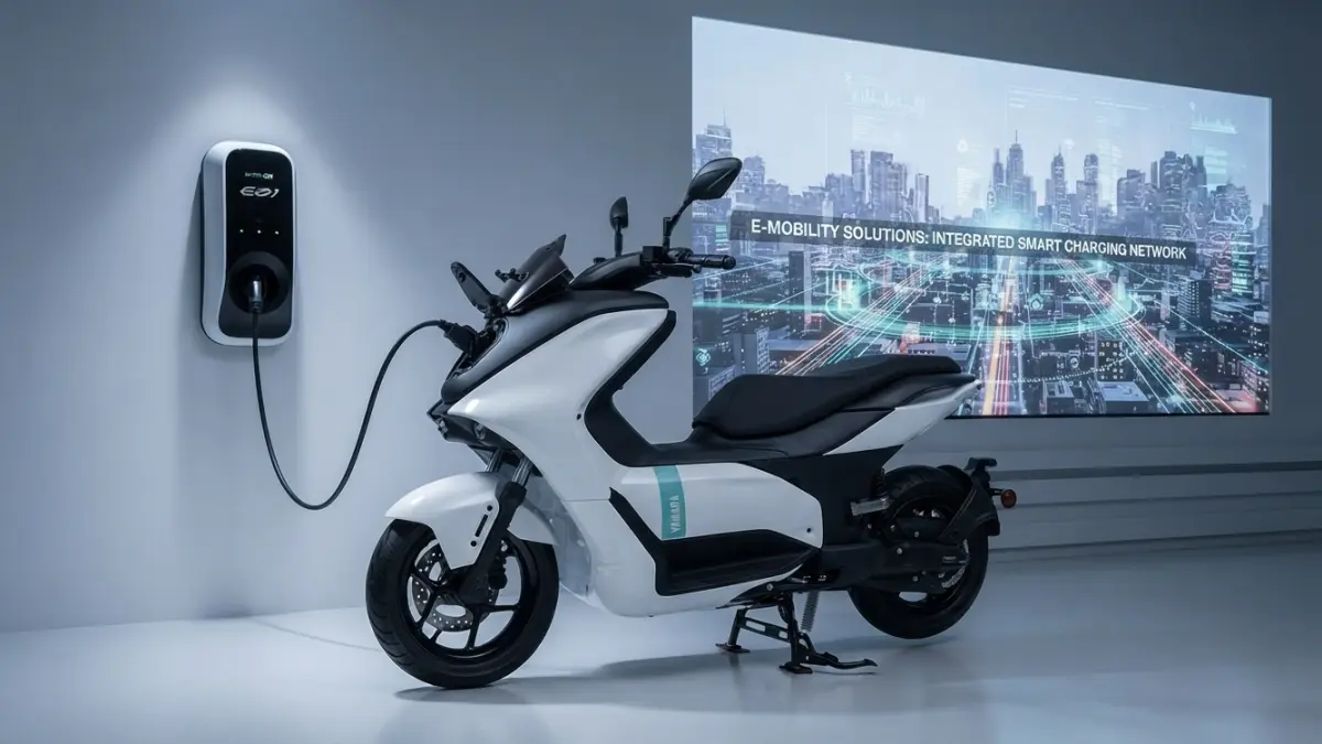 Motor listrik Yamaha menawarkan torsi 30,2 Nm, jarak tempuh 104 km, dan fast charging. Saat ini masih dalam tahap pengumpulan data. (Gemini AI)