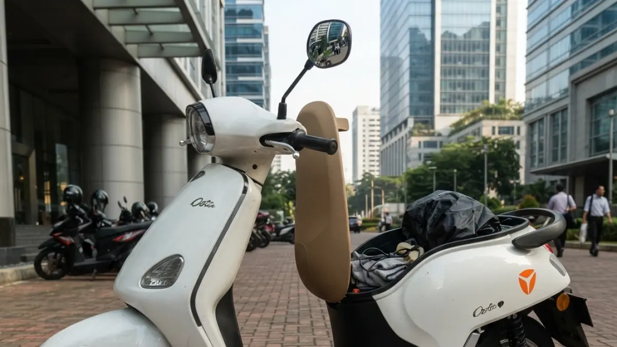 Yadea Osta diuji lebih dari seminggu untuk aktivitas kantor. Simak kelebihan, kekurangan, performa, fitur, dan biaya operasionalnya. (Gemini AI)