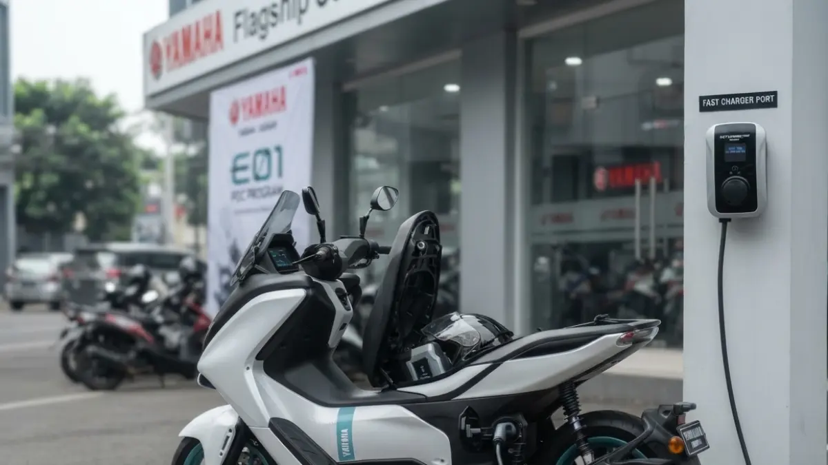 Yamaha E01 sudah dicoba sekitar 1.600 orang dengan kepuasan lebih dari 90 persen. Harga ideal dari konsumen berada di Rp30 juta-Rp60 juta. (Gemini AI)