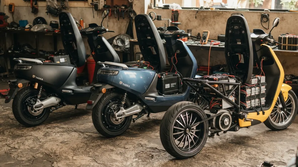 Yadea E8S Pro bekas kembali ramai dimodifikasi. Perubahan baterai, controller dan motor membuat performanya jauh berbeda. (Gemini AI)