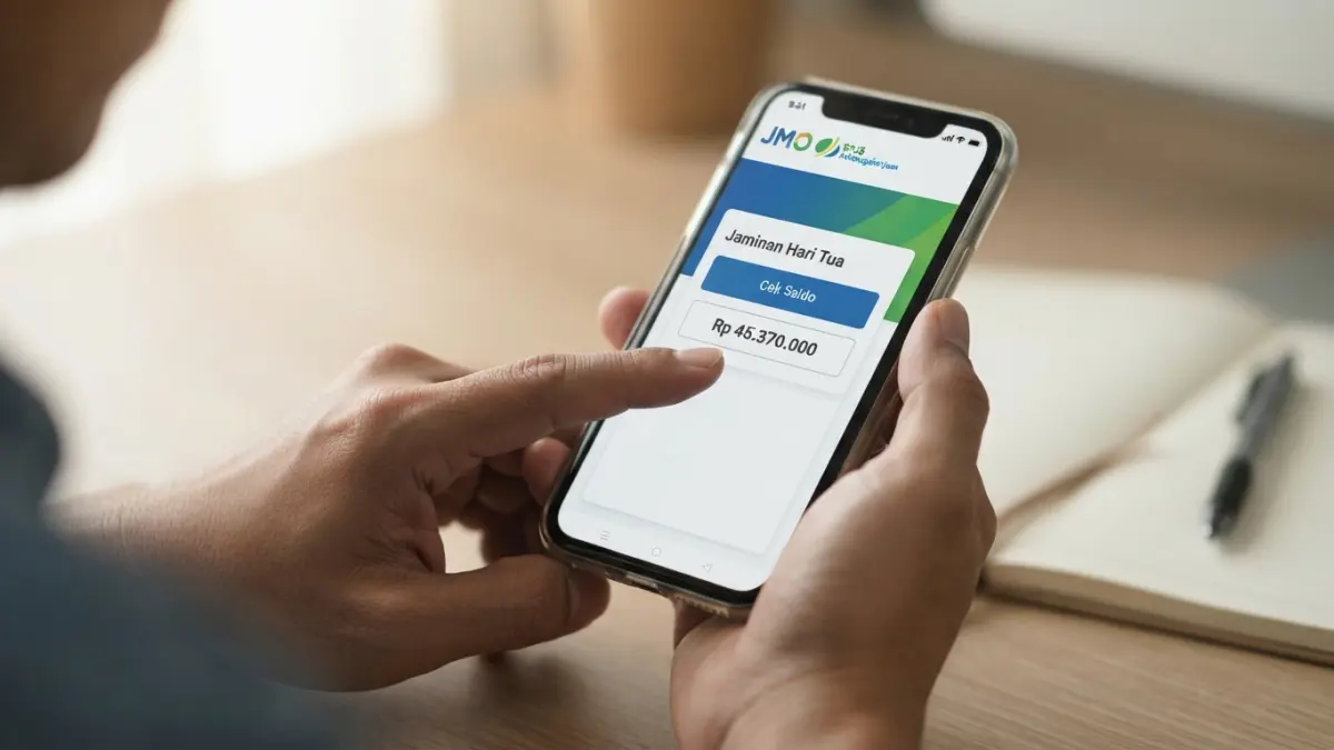 Cara cek saldo BPJS Ketenagakerjaan lewat JMO bisa dilakukan dengan beberapa langkah. Simak cara login hingga melihat saldo JHT. (Gemini AI)