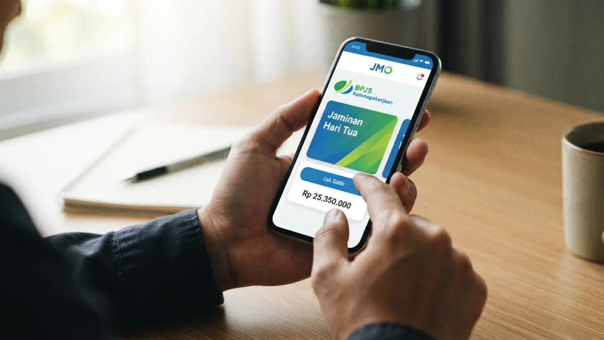 Cara cek saldo BPJS Ketenagakerjaan lewat JMO bisa dilakukan dengan mudah. Simak cara daftar akun, login, hingga melihat saldo JHT. (Gemini AI)