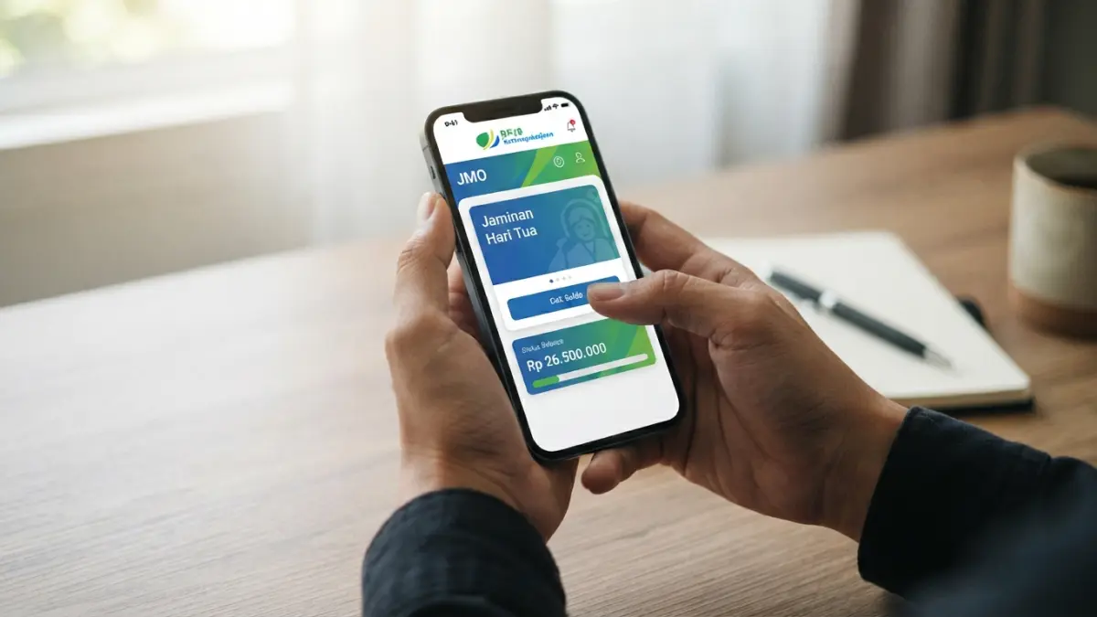 Cara cek saldo BPJS Ketenagakerjaan lewat JMO dapat dilakukan dengan mudah. Simak tahapan membuat akun, login, hingga melihat saldo JHT. (Gemini AI)