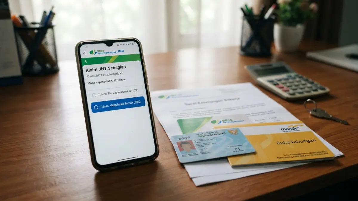 Cara mencairkan JHT sebagian saat masih bekerja bisa dilakukan dengan masa kepesertaan minimal 10 tahun untuk klaim 10% atau 30%. (Gemini AI)
