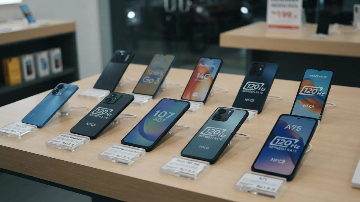 HP 1 jutaan terbaik 2026, HP murah 2026, rekomendasi HP, Poco C75, Advan X1 (Gemini AI)