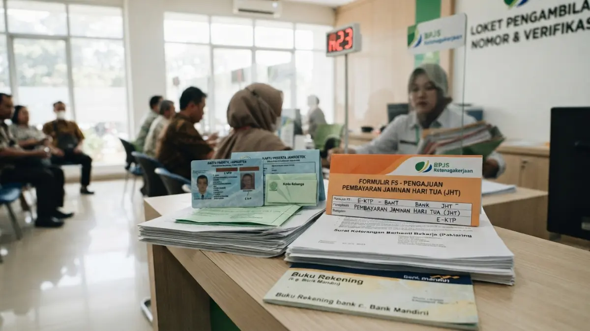 JHT, BPJS Ketenagakerjaan, Pencairan JHT, Klaim JHT, Kantor Cabang BPJS Ketenagakerjaan (Gemini AI)