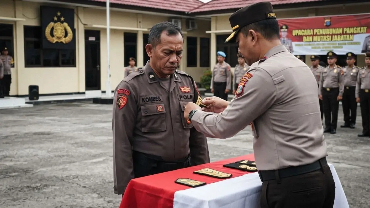 Sanksi Aiptu YW berupa sanksi etika, patsus 30 hari, hingga demosi selama lima tahun setelah terbukti melanggar KEPP.(ILUSTRASI AI)