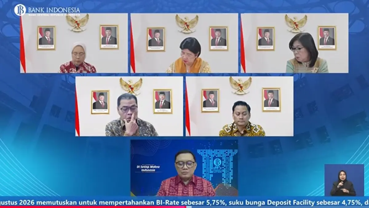 BI Rate 5,75 persen dipertahankan Bank Indonesia pada Agustus 2026 untuk menjaga rupiah, inflasi, dan mendukung pertumbuhan ekonomi.