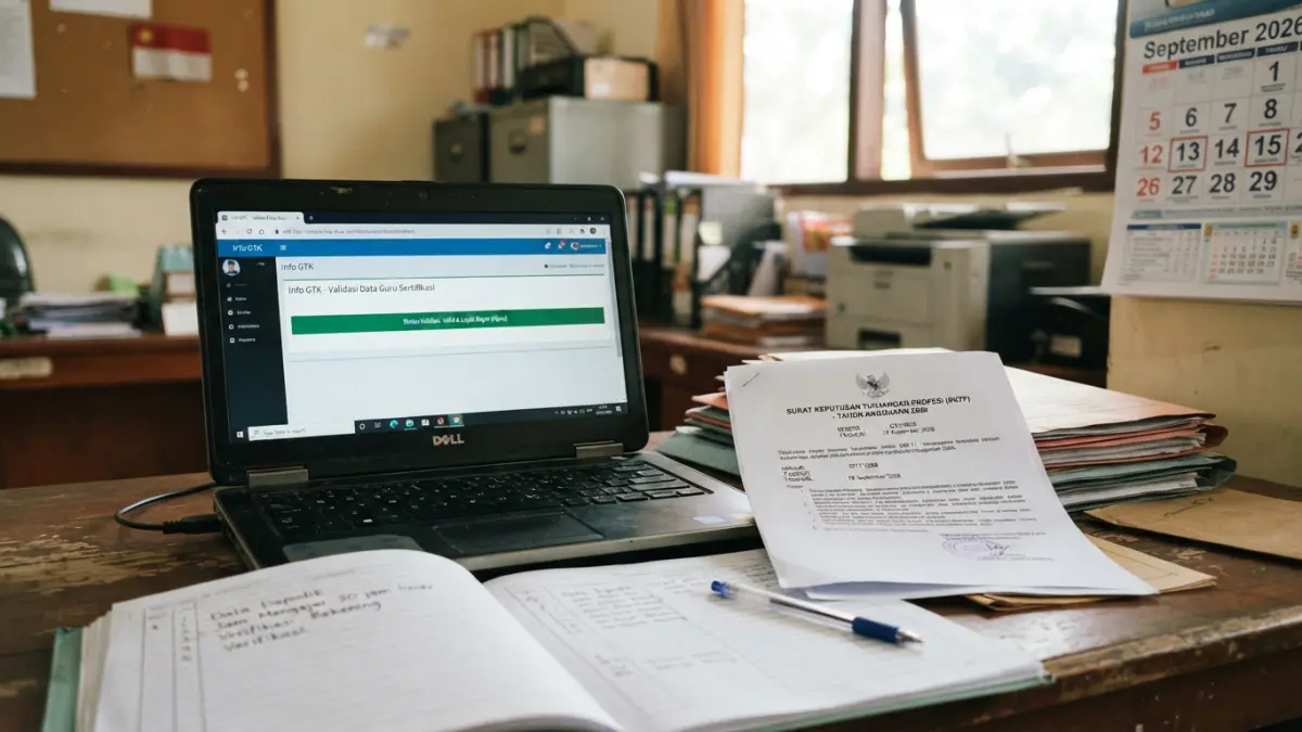 Info GTK September 2026 berubah dari status 8 menjadi 1. Simak penjelasan terkait validasi data, SKTP, dan pergantian periode Agustus. (Gemini AI)