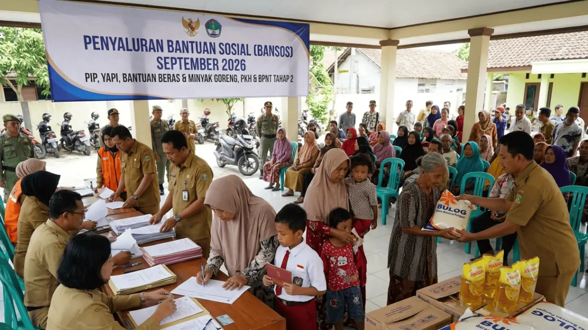 Penyaluran bansos September 2026 masih berjalan. Simak update PIP, YAPI, beras, minyak goreng, PKH dan BPNT tahap 2.