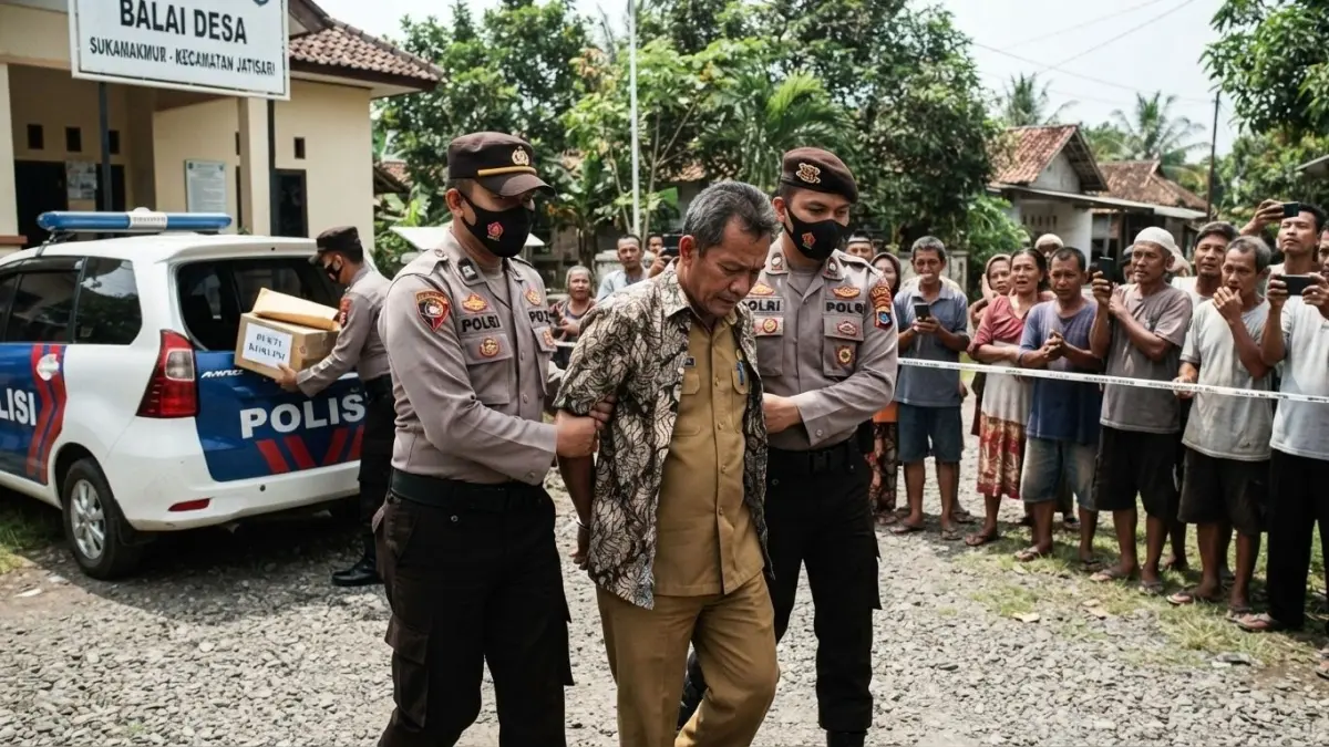 Status jabatan kepala desa bisa berubah saat proses hukum. Kenali beda tersangka, pemberhentian sementara, dan putusan inkrah.(ILUSTRASI AI)