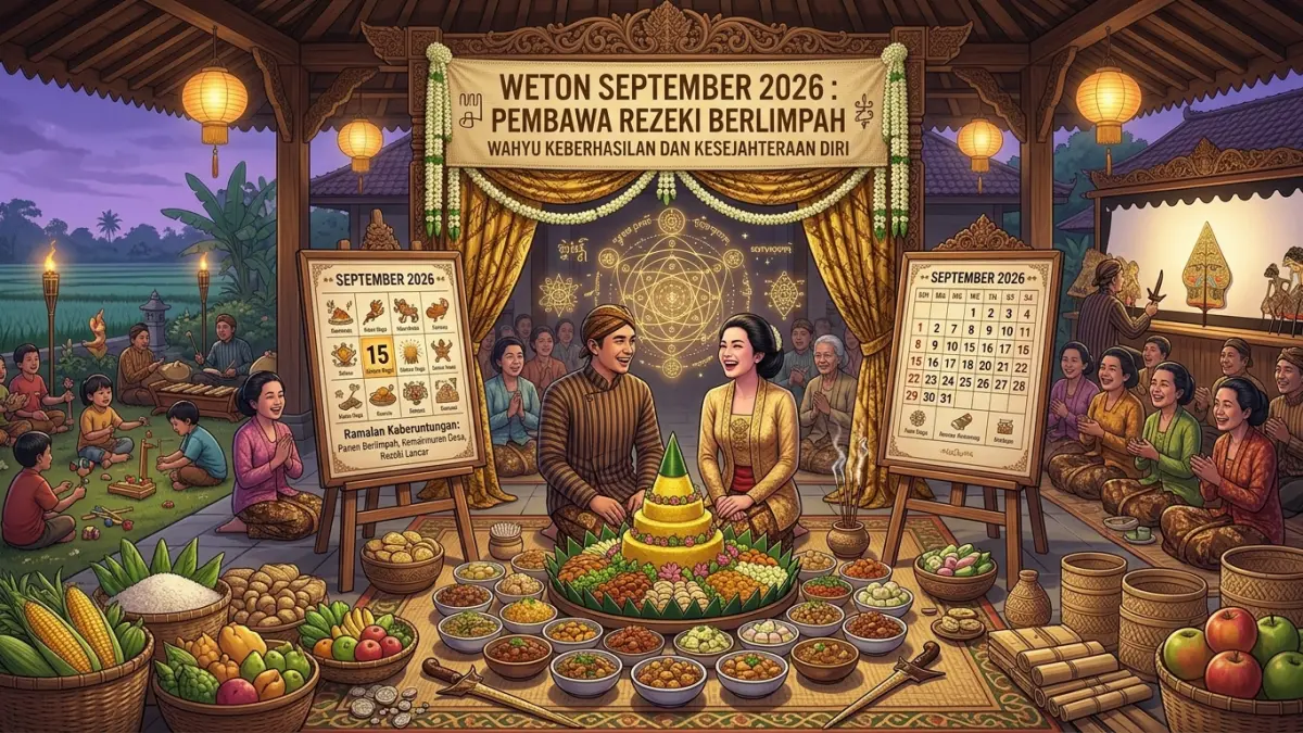 Weton September 2026 diramalkan membawa peluang rezeki bagi lima weton, mulai Rabu Pon hingga Minggu Pahing.(ILUSTRASI AI)