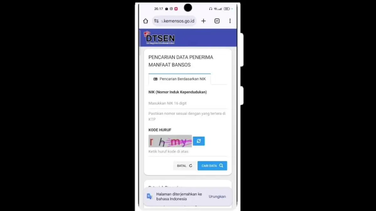 Cek desil lewat HP bisa dilakukan melalui situs Cek Bansos dengan NIK. Simak langkah memasukkan NIK, captcha, hingga melihat hasil desil.