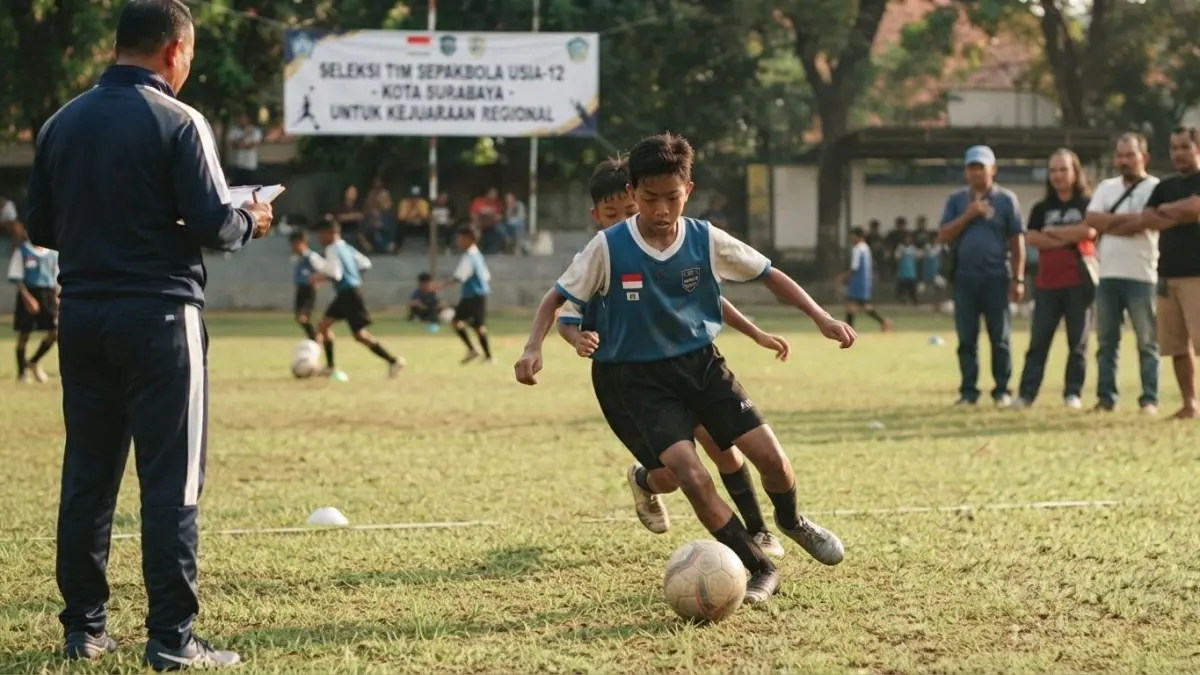 Turnamen sepak bola bukan sekadar kompetisi. Kenali perannya dalam menemukan talenta muda dan menjaga regenerasi atlet tetap berjalan.(ILUSTRASI AI)