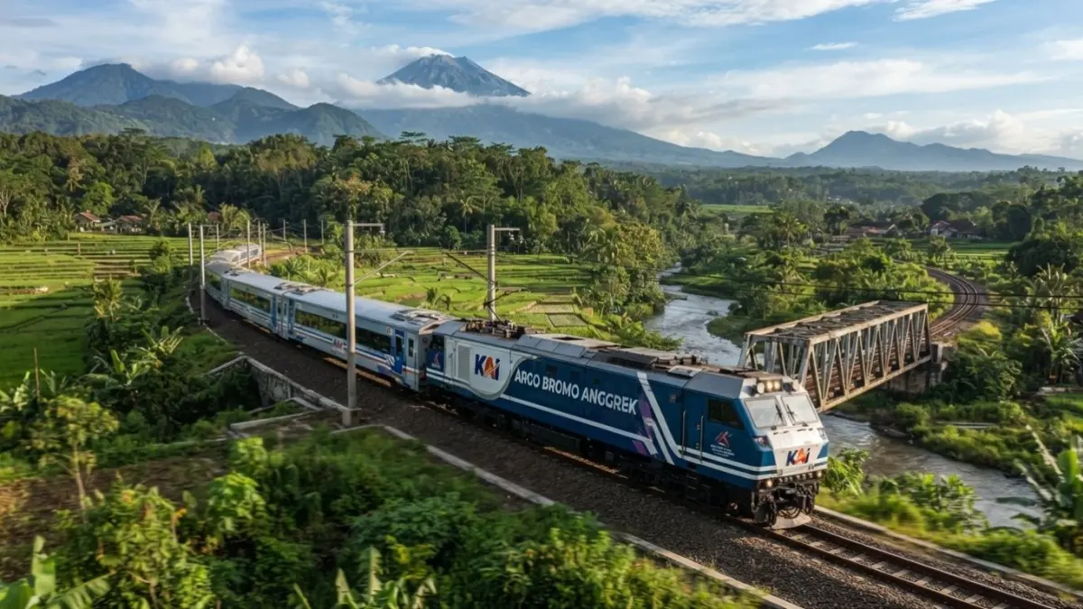 Benda di atas rel kereta api bisa mengganggu perjalanan. Kenali risikonya dan tindakan yang tepat saat melihat gangguan di jalur.(ILUSTRASI AI)