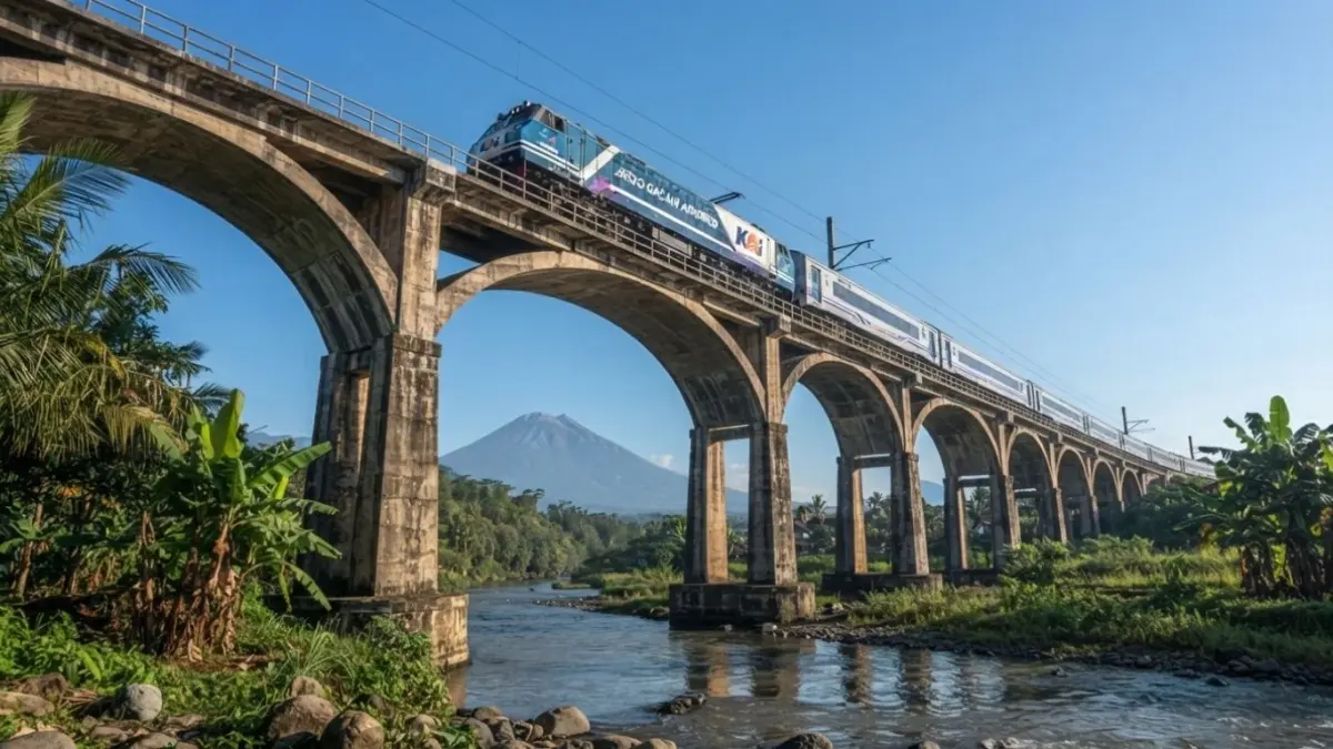 Mengapa jalur rel kereta api bebas benda asing penting? Simak risikonya bagi keselamatan dan perjalanan kereta api.(ILUSTRASI AI)