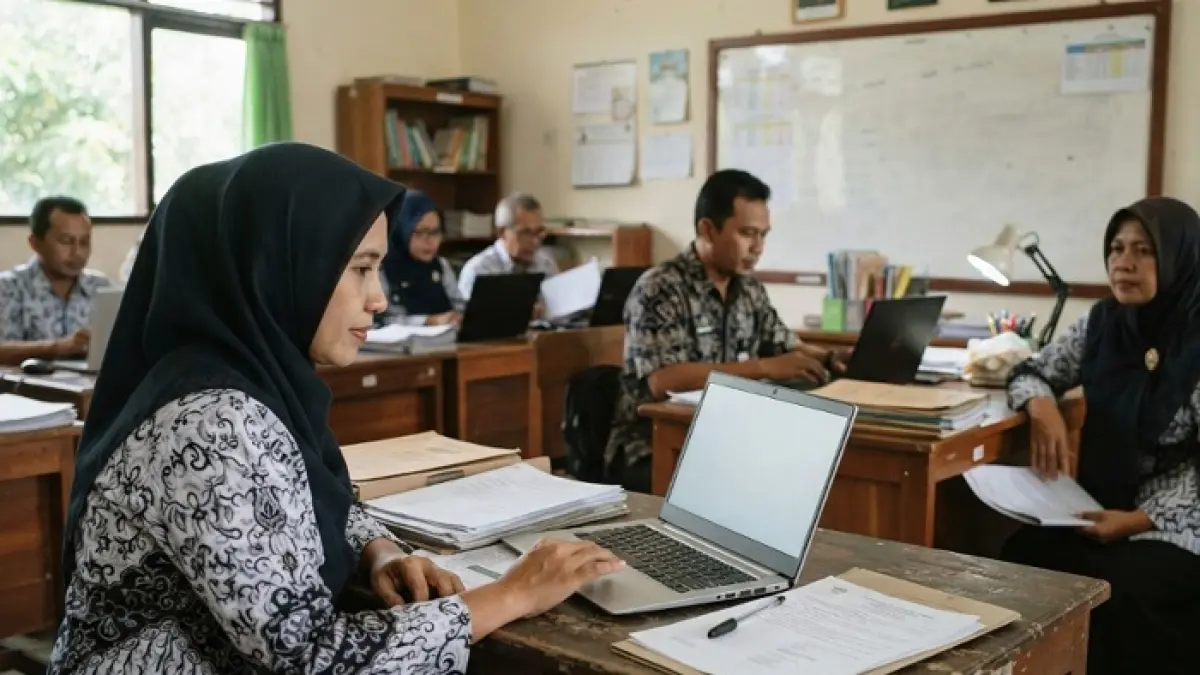 PPPK paruh waktu disebut beralih menjadi penuh waktu tanpa tes. Simak juga peluang CPNS dan perkembangan SKTP September 2026. (Ilustrasi Gemini AI)