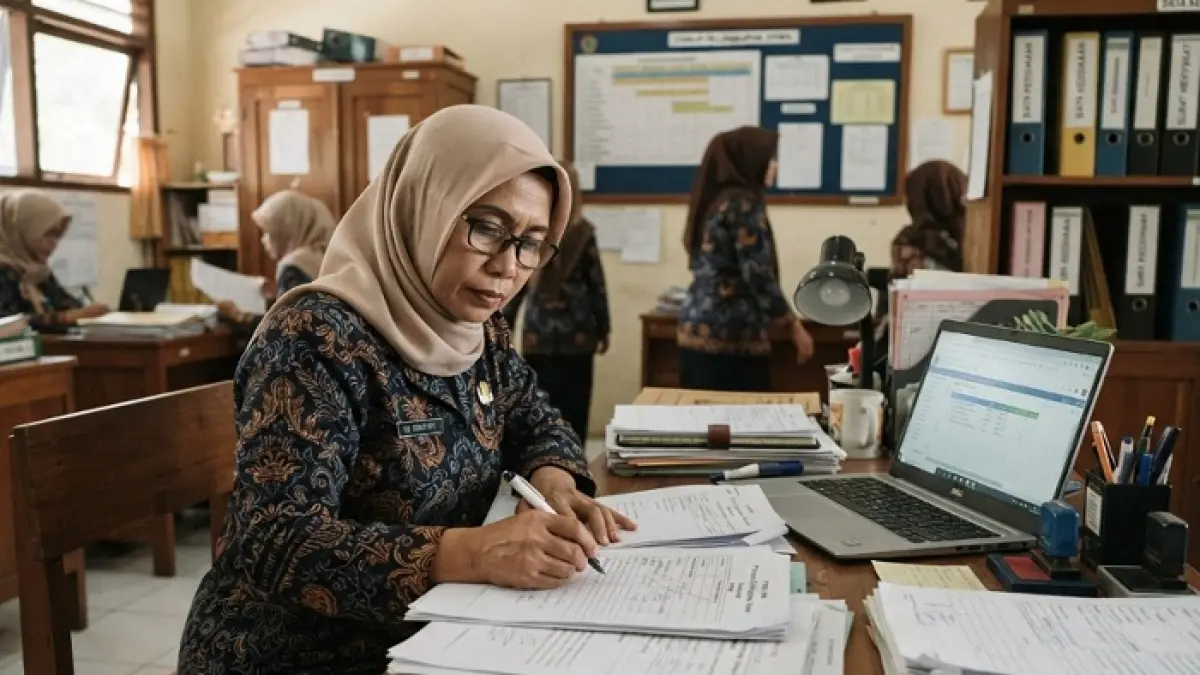 SKTP September 2026 disebut sudah terbit di Info GTK. Guru diminta cek status SKTP, validasi data, dan memahami perkiraan jadwal pembayaran. (Ilustrasi Gemini AI)