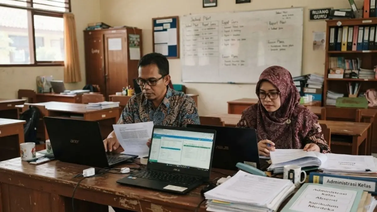 SKTP September 2026 menjadi sorotan guru setelah pergantian Menkeu. Simak status SKTP, TPG, dan dasar hukum THR serta gaji ke-13. (Ilustrasi Gemini AI)