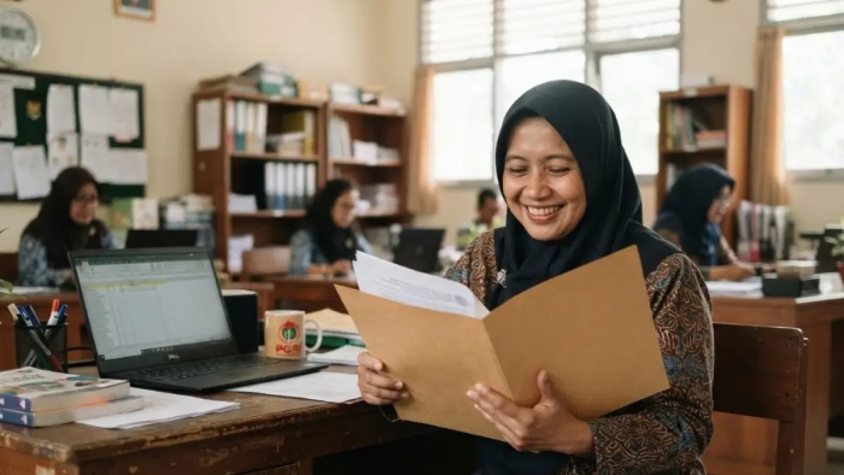 SKTP September 2026 mulai terbit di Info GTK. Namun, jam PKL guru SMK masih belum terbaca pada sebagian data. Cek status Anda. (Ilustrasi Gemini AI)