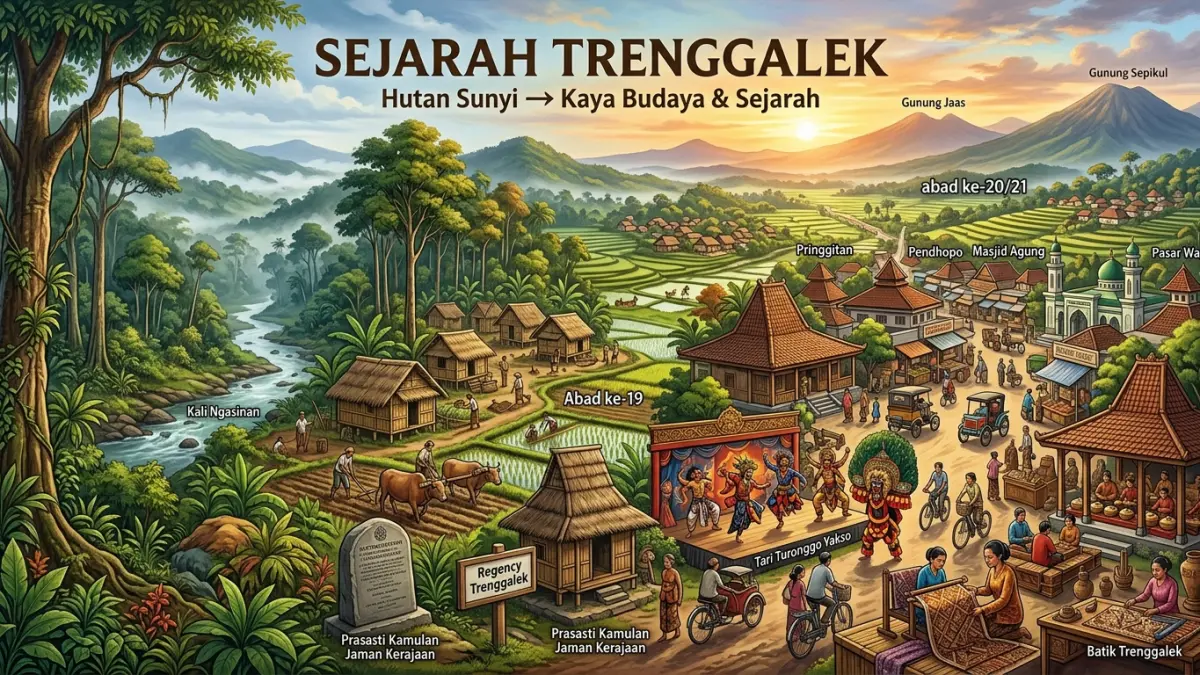Sejarah Trenggalek menyimpan kisah perubahan dari hutan sunyi hingga menjadi daerah kaya budaya dan sejarah.(PINTEREST)
