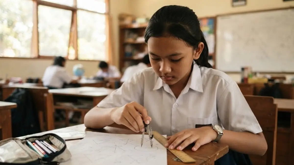 Soal TKA SMP 2026 punya banyak model jebakan. Kenali trik faktor, pecahan, geometri hingga statistika. (Ilustrasi Gemini AI)