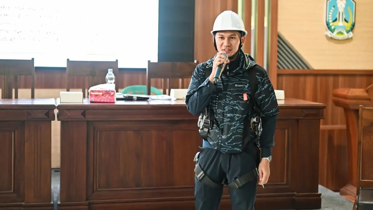 Sosialisasi pekerjaan konstruksi Jepang yang digelar Japan Association for Construction Human Resources (JAC) di SMKN 1 Pagerwojo Tulungagung.(JAC UNTUK RADAR TULUNGAGUNG)