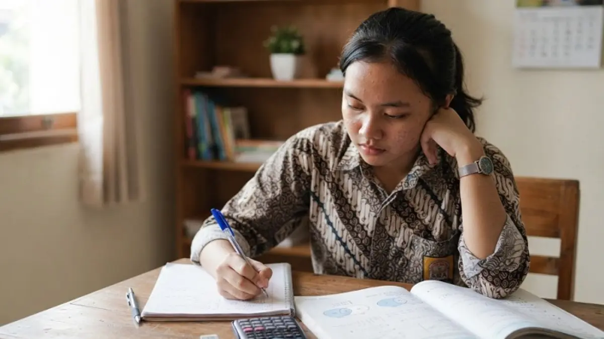 TKA Matematika SMA 2026 punya soal jebakan. Simak trik cepat mengerjakan himpunan dan pangkat pecahan. (Ilustrasi Gemini AI)
