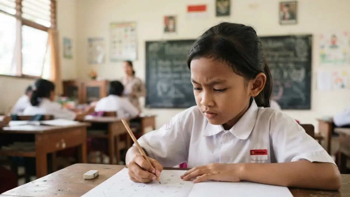 TKA SD/MI 2026 punya soal pecahan, pola, KPK hingga geometri. Simak 10 soal prediksi yang wajib dikuasai. (Ilustrasi Gemini AI)