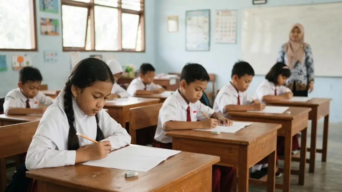TKA SMA 2026 dibedah lewat soal matematika: ada trik SPLDV, fungsi invers, bakteri, hingga volume kotak. (Ilustrasi Gemini AI)