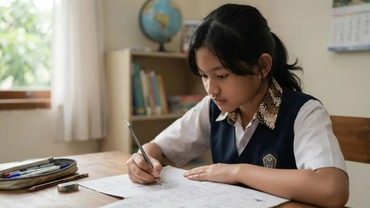 TKA SMP 2026 punya banyak jebakan matematika. Kenali trik bentuk akar, sudut, fungsi hingga pertidaksamaan. (Ilustrasi Gemini AI)