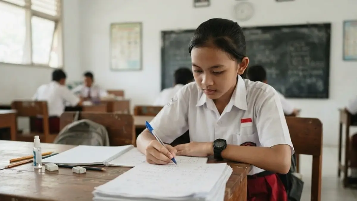 TKA SMP punya 6 tipe soal matematika penting, dari pecahan, fungsi, diskon hingga Pythagoras. (Ilustrasi Gemini AI)